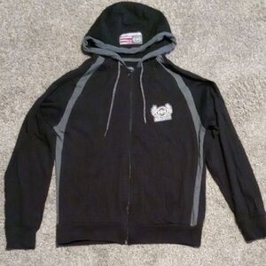 Black and Gray Zip-Up Hoodie MauiBuilt Logo